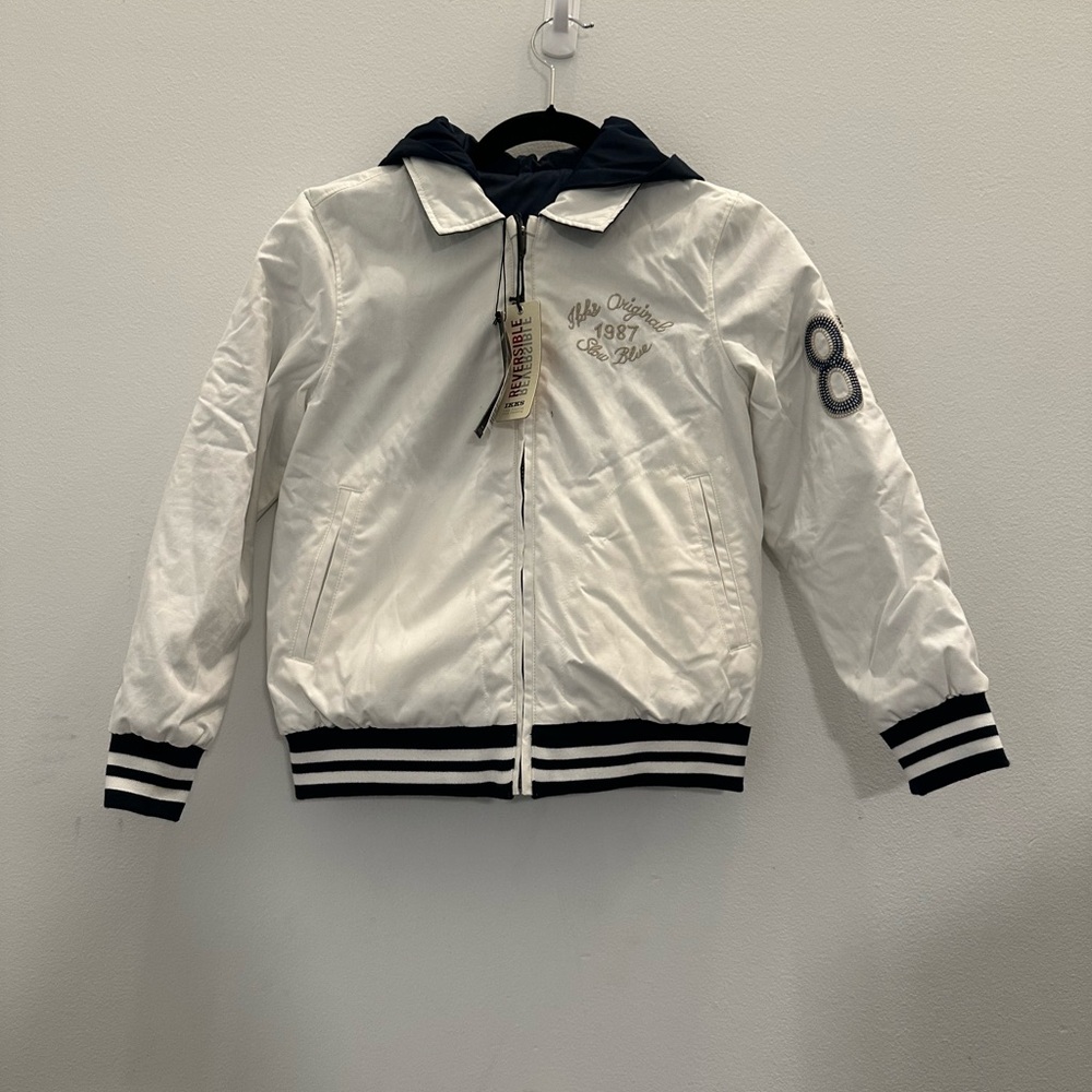 IKKS Reversible White Jacket with Embroidery
